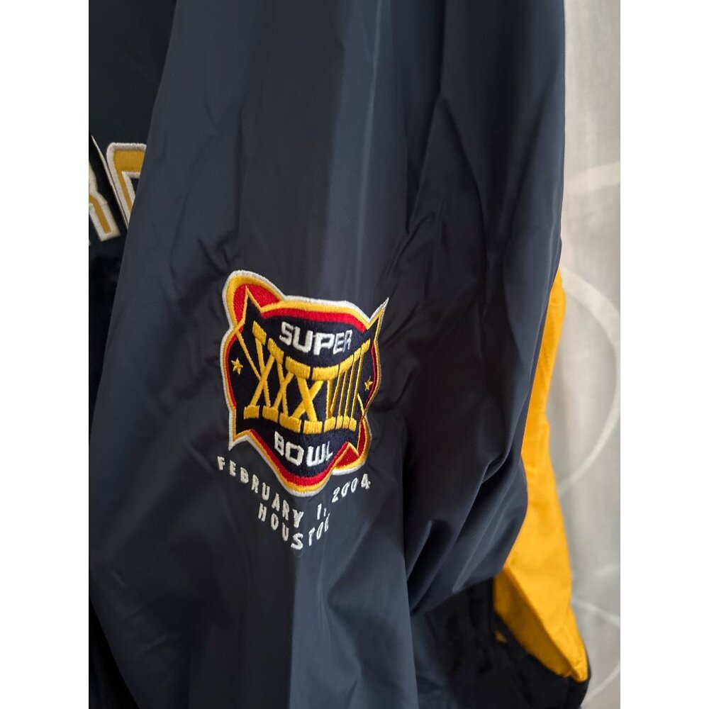 Vintage Reebok NFL Super Bowl XXXVIII Pullover Jacket XL Team Apparel On Field - Picture 2 of 7